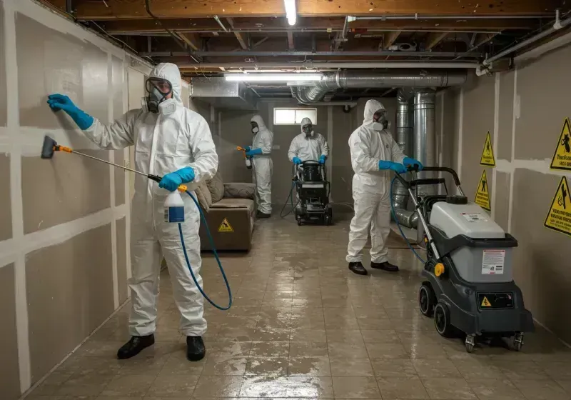 Basement Moisture Removal and Structural Drying process in East Sumter, SC